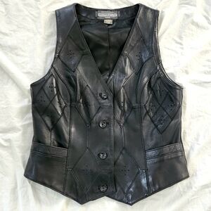 Black Leather Vest, Boutique of Leathers Canada, Women’s Size M